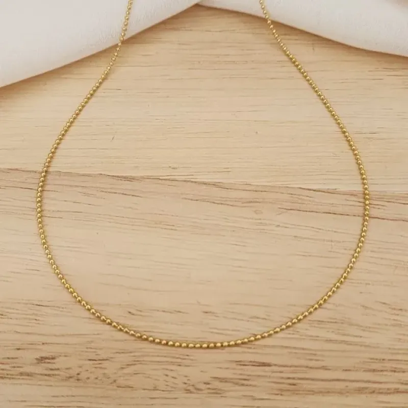 COLAR DOURADO CORRENTE DE BOLINHAS