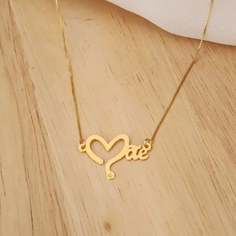 COLAR DOURADO MÃE CORAÇÃO