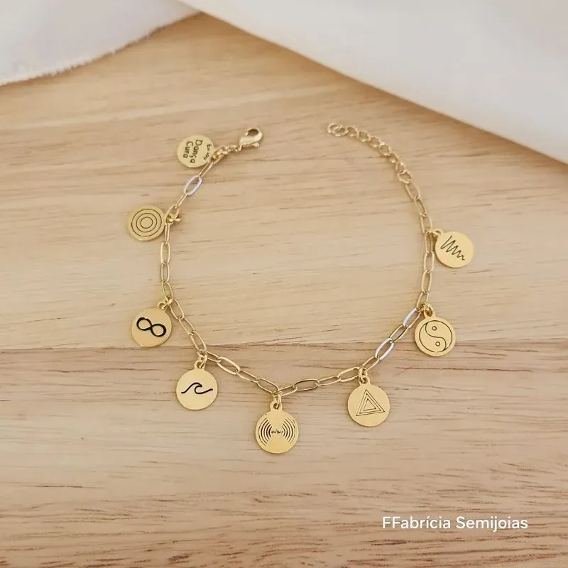 PULSEIRA CARTI PINGENTES DANÇA CURA E 7 PILARES DANÇA CURA