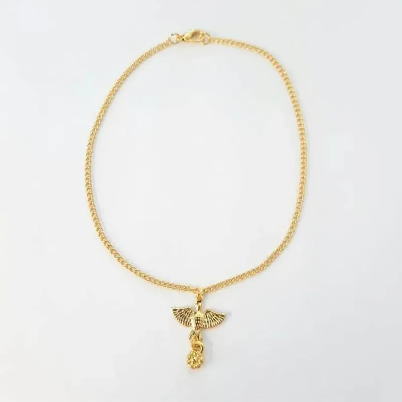 TORNOZELEIRA PINGENTE DIVINO ESPÍRITO SANTO E FLOR