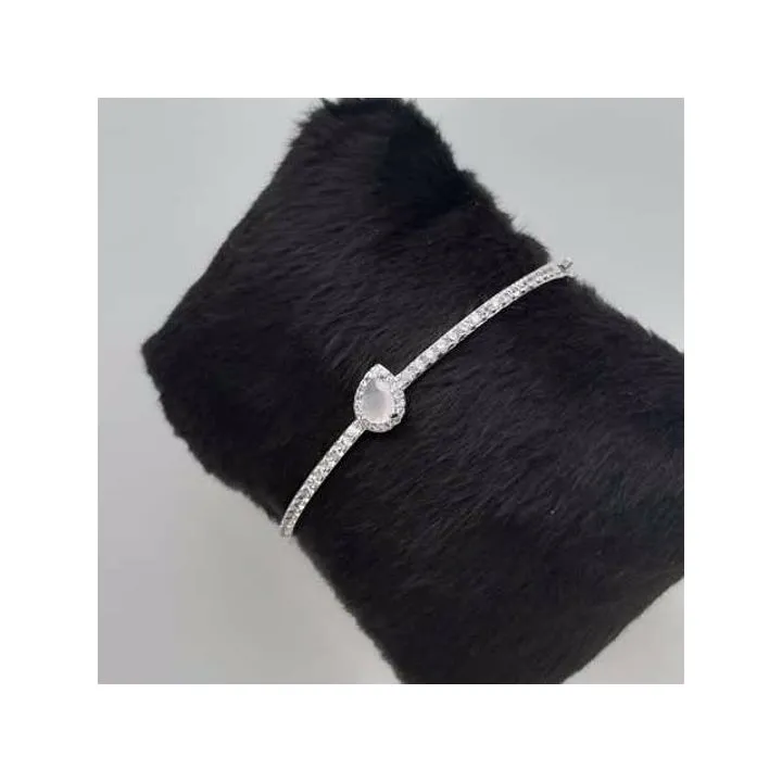 BRACELETE GOTA QUARTZO ROSA