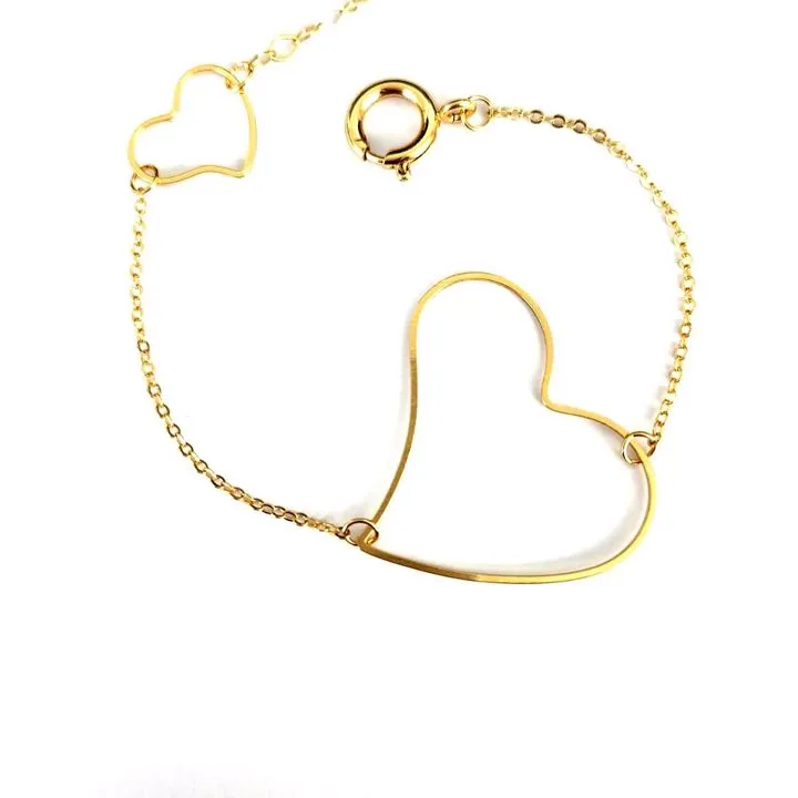 PULSEIRA DOURADA CORAÇÃO GRANDE E MÉDIO