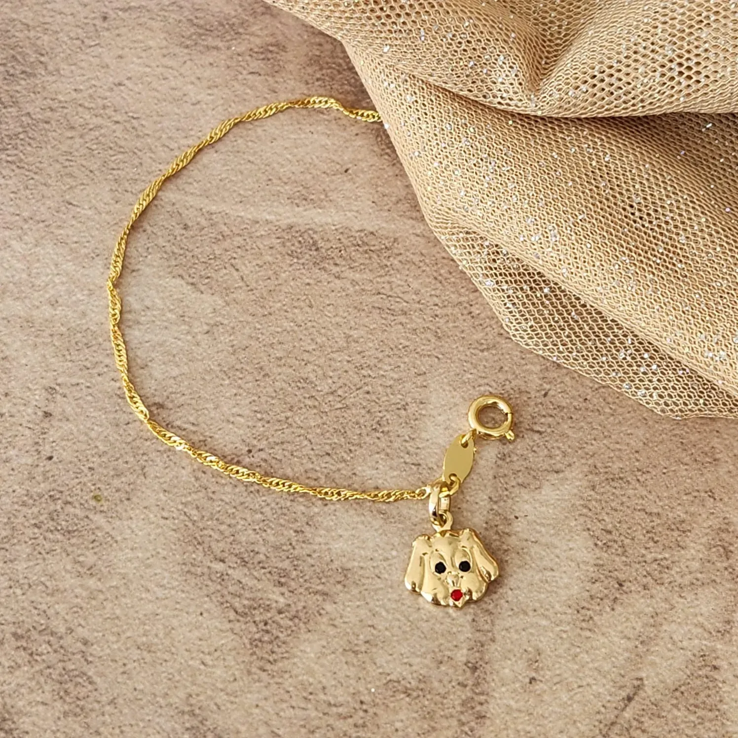PULSEIRA INFANTIL COM PINGENTE CACHORRINHO