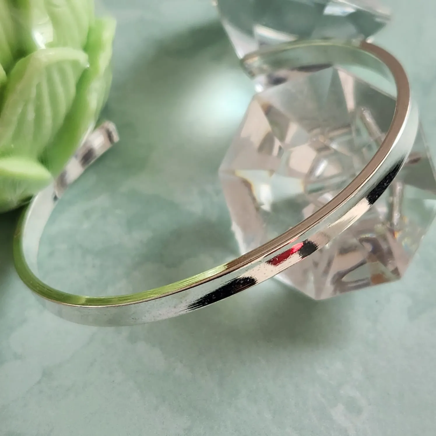 BRACELETE BANHO PRATA TUBO QUADRADO