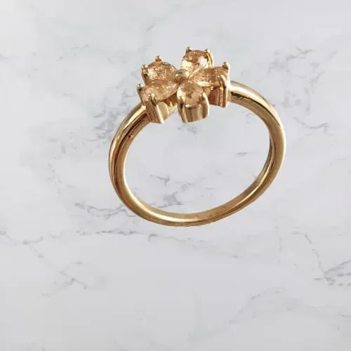 ANEL DOURADO FLOR CITRINO