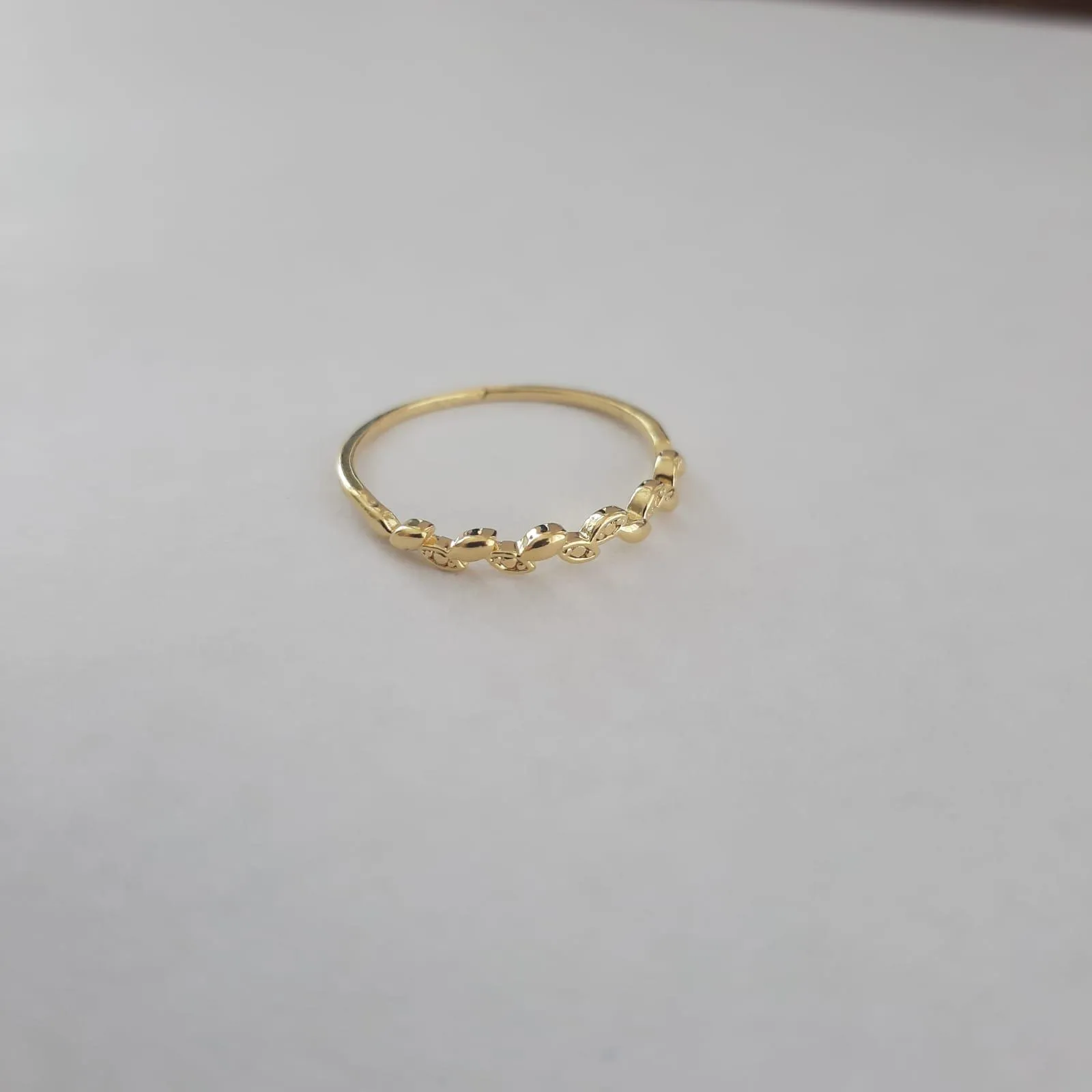ANEL DOURADO FOLHA TRABALHADO