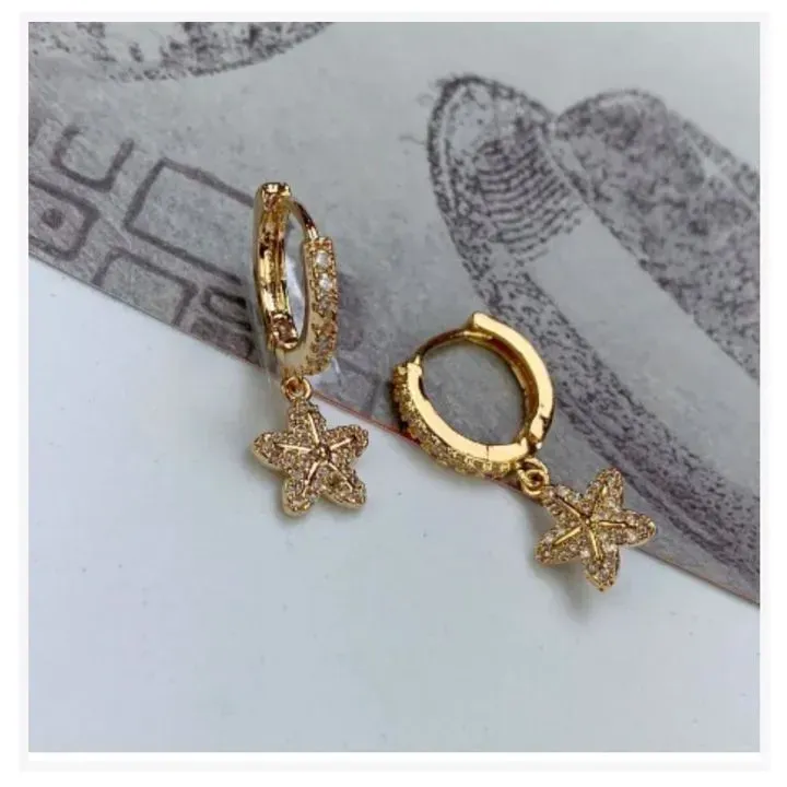 ARGOLINHA ESTRELA CRAVEJADO COM MICROZIRCÔNIAS CRISTAL