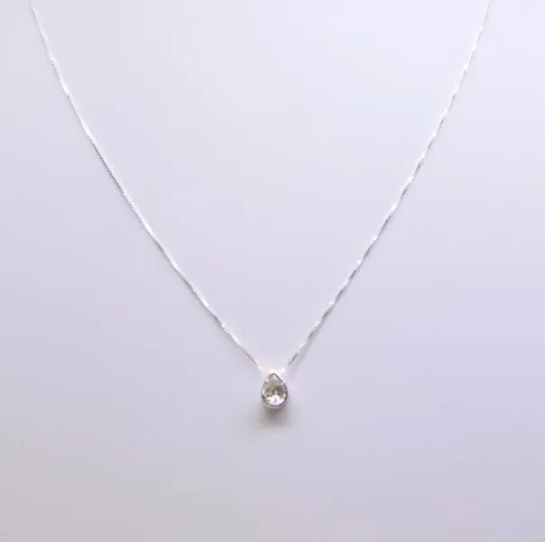COLAR  PRATA 925 GOTA ZIRCÔNIA CRISTAL