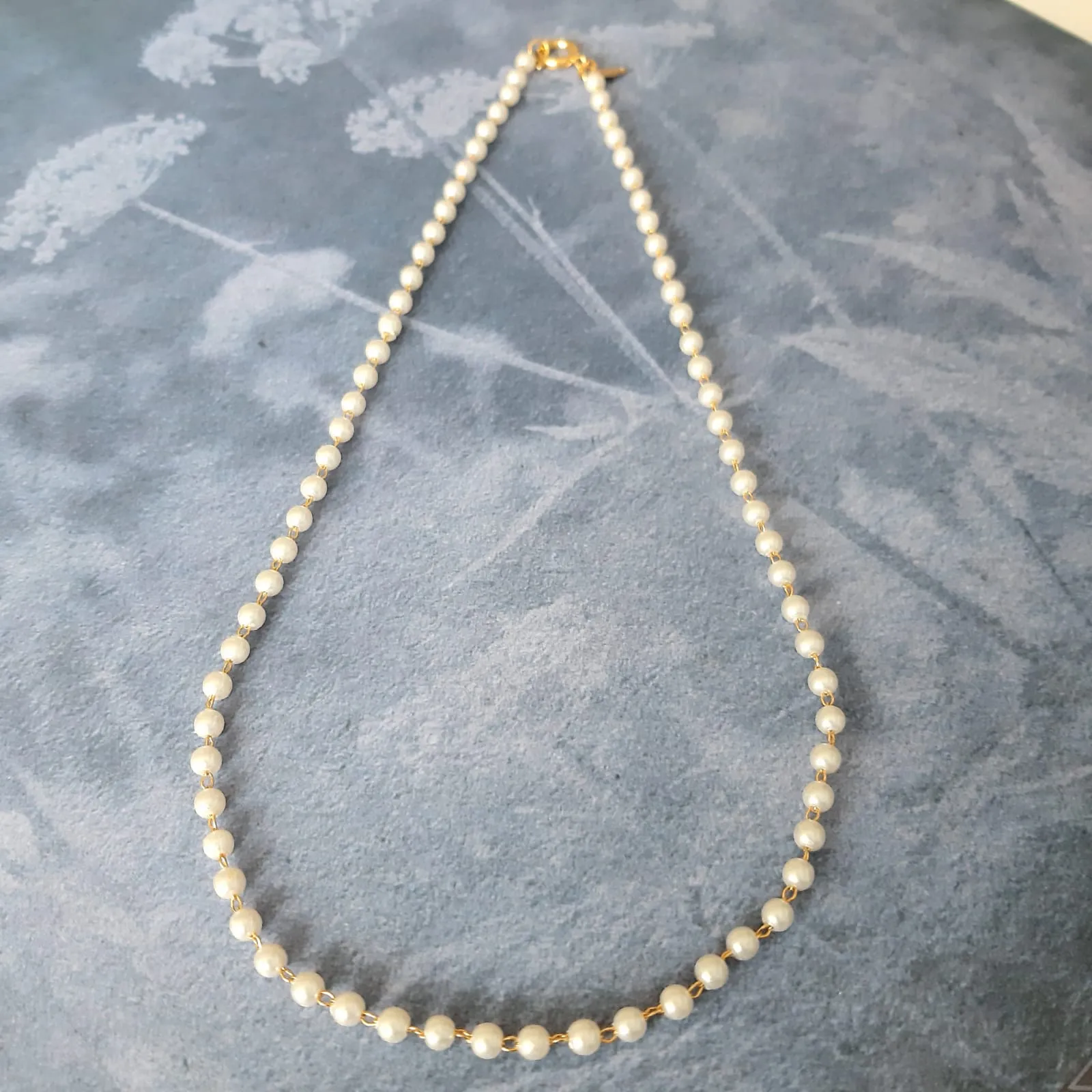 COLAR DOURADO PÉROLA 45CM