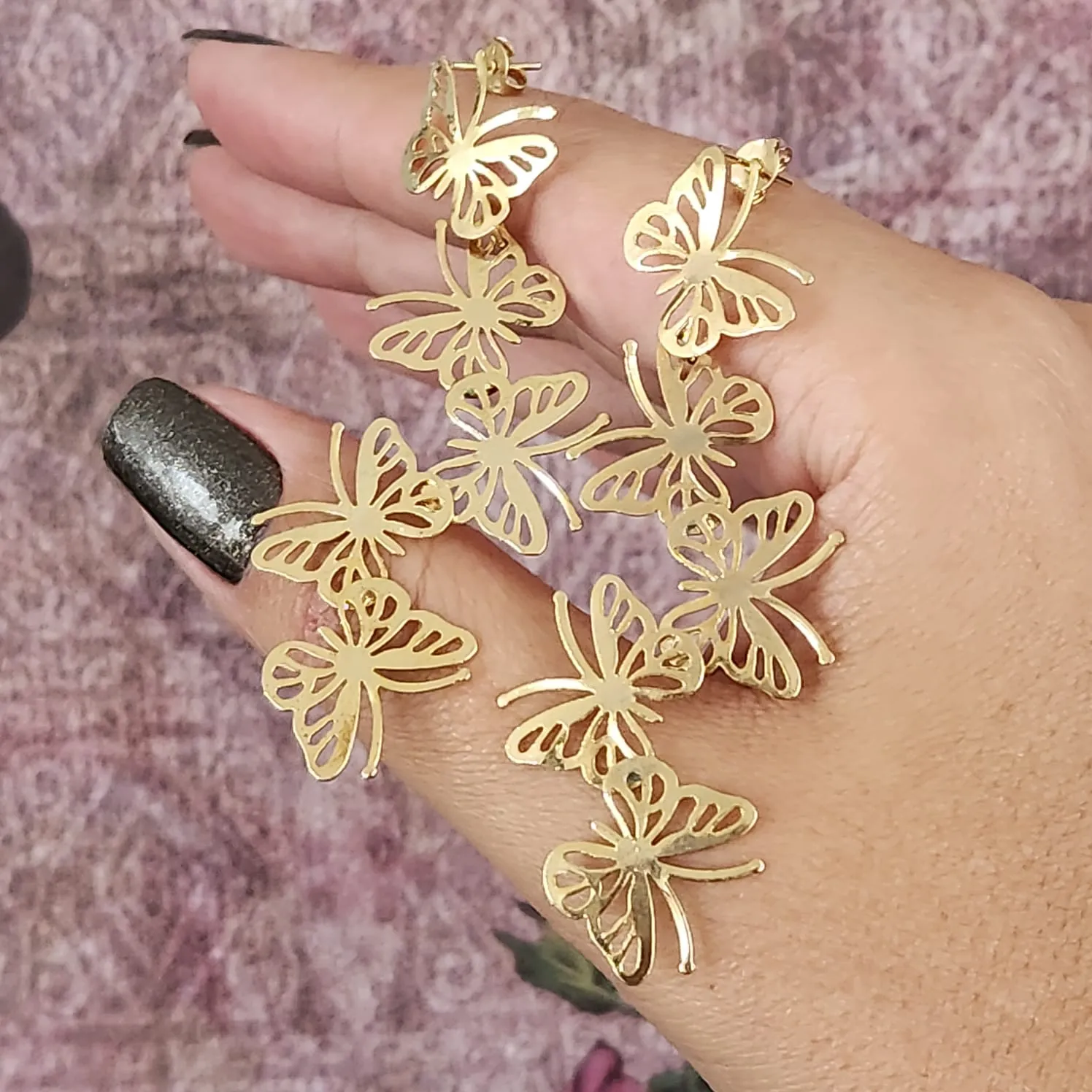 BRINCO DOURADO BORBOLETAS