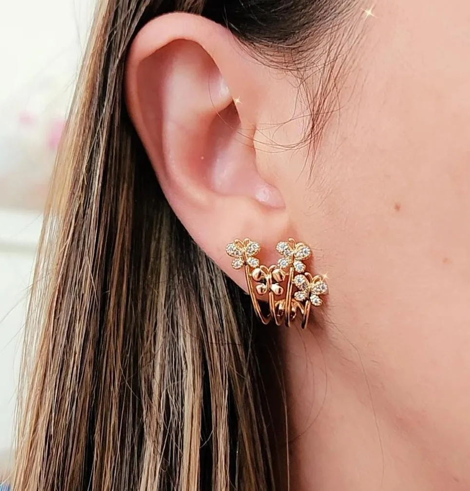 EAR CUFF DOURADO QUATRO BORBOLETAS
