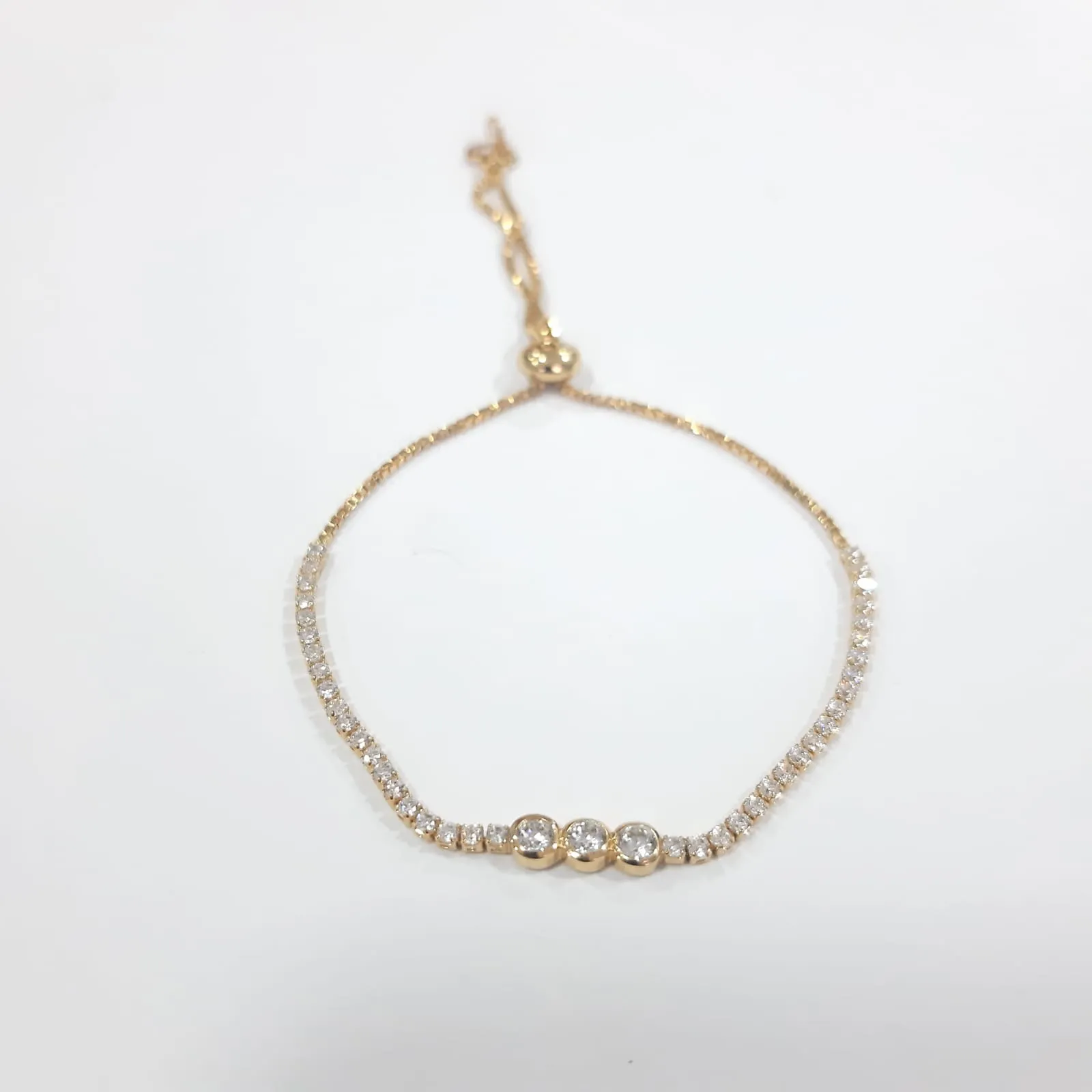 PULSEIRA DOURADA SHAMBALA CRAVEJADA ZIRCÔNIAS CRISTAL