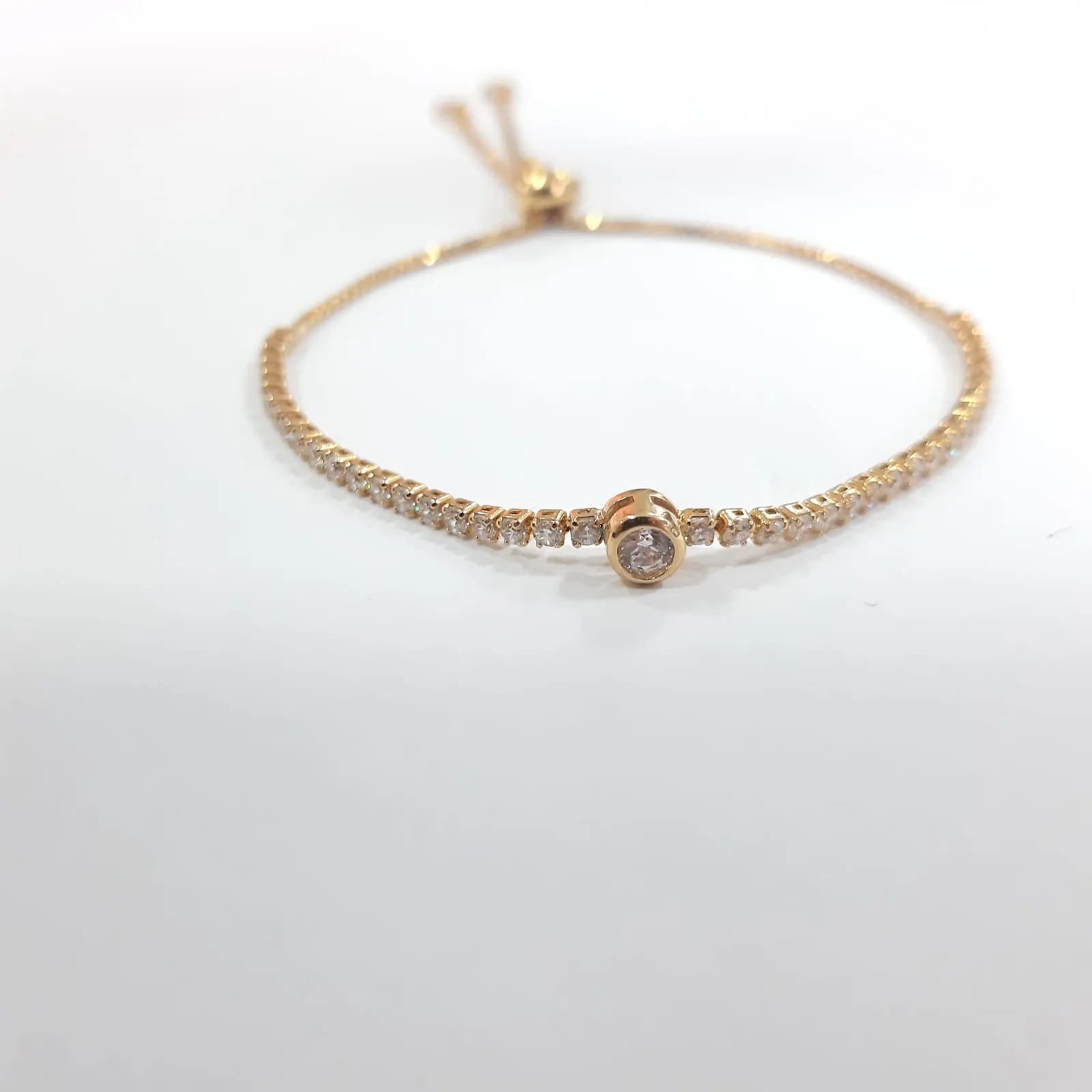 PULSEIRA DOURADA SHAMBALA CRAVEJADA ZIRCÔNIAS CRISTAL