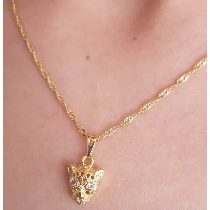 COLAR DOURADO PANTERA