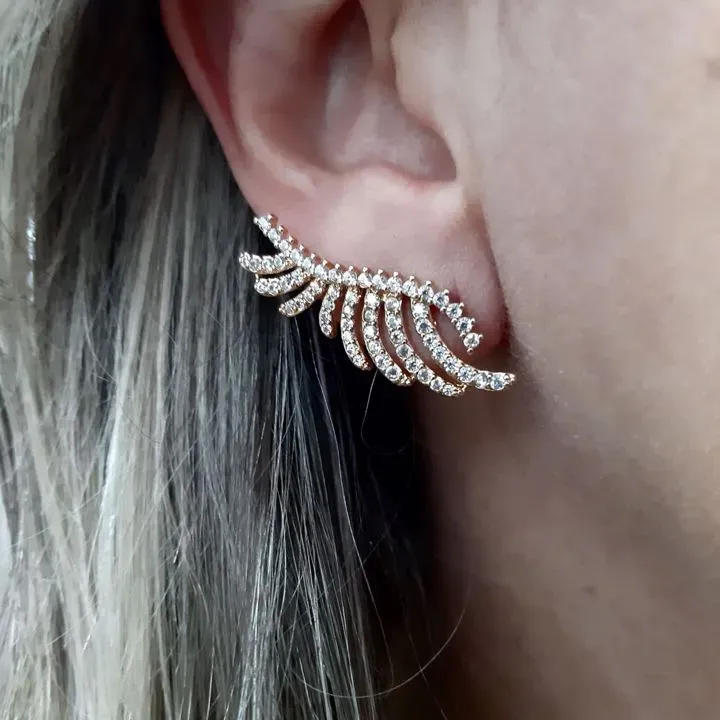 EAR CUFF DOURADO CRAVEJADO ZIRCÔNIA CRISTAL