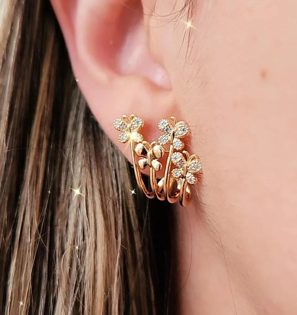 EAR CUFF DOURADO QUATRO BORBOLETAS