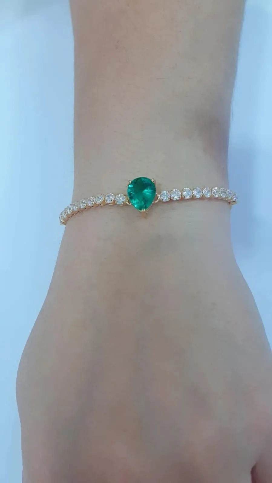 PULSEIRA DOURADA SHAMBALA  GOTA PRASIOLITA CRAVEJADA ZIRCÔNIAS CRISTAL
