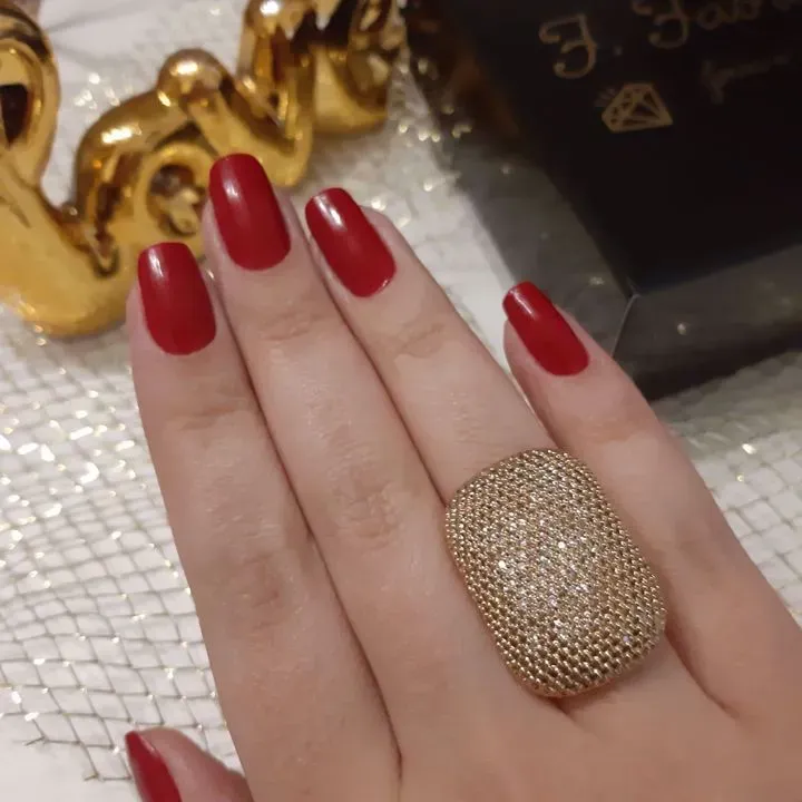 ANEL DOURADO MICRO CRAVAÇÃO ZIRCÔNIA CRISTAL