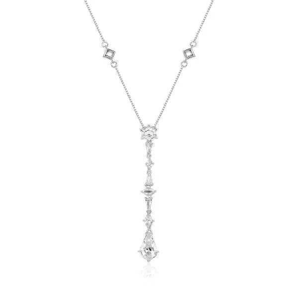 COLAR RÓDIO BRANCO PINGENTE EM ZIRCÔNIAS CRISTAL
