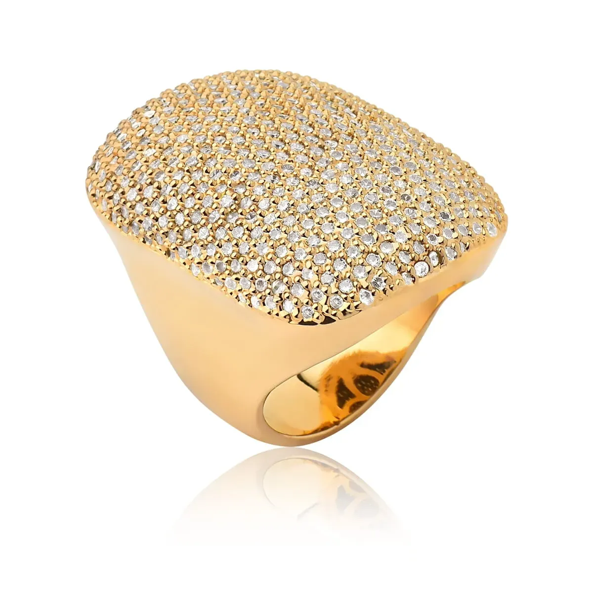 ANEL DOURADO MICRO CRAVAÇÃO ZIRCÔNIA CRISTAL