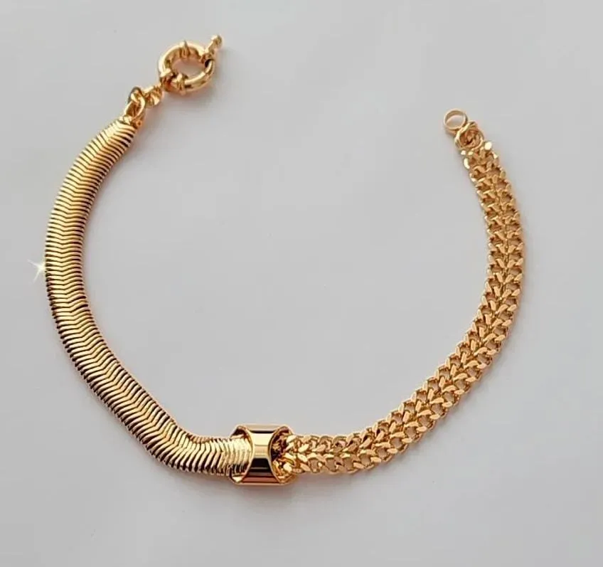 PULSEIRA DOURADA CORRENTE E MALHA