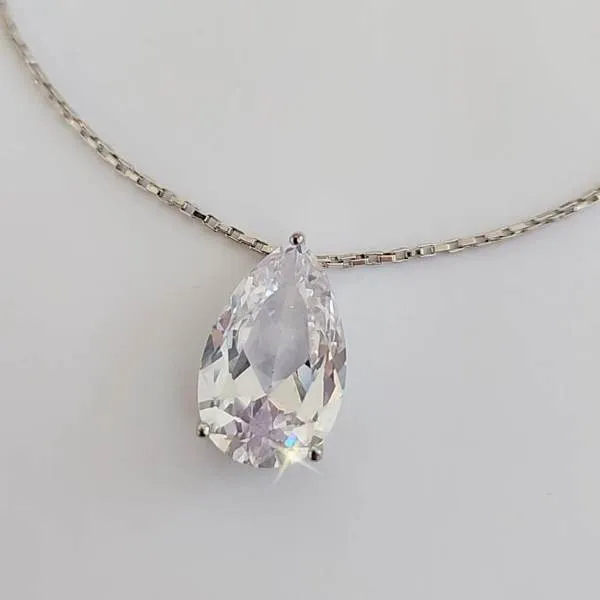 COLAR RÓDIO BRANCO GOTA CRISTAL