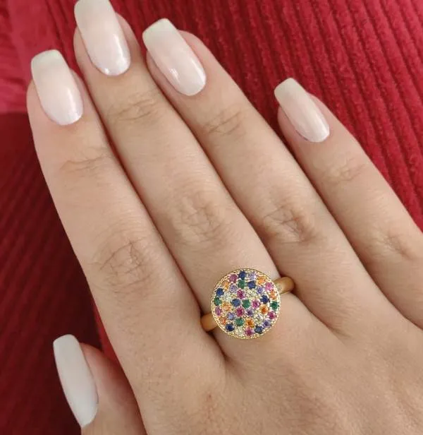 ANEL MICROZIRCÔNIAS COLORIDAS CHUVEIRINHO
