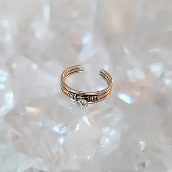 ANEL AJUSTÁVEL PRATA 925 CRISTAL