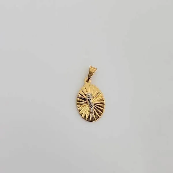 PINGENTE CRISTO BANHO TONS DOURADO E BRANCO