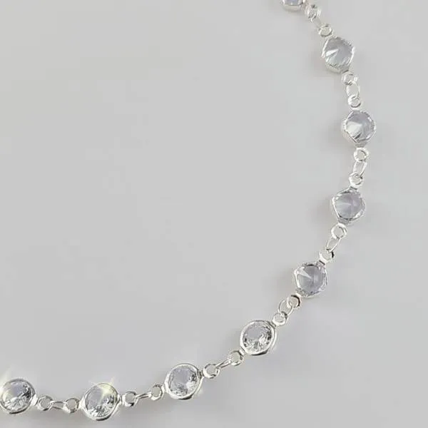 PULSEIRA CRISTAIS BANHO DE PRATA