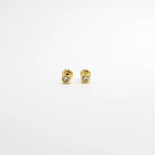 BRINCO DOURADO PONTO DE LUZ CRISTAL TARRAXA BABY