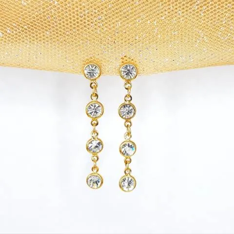 BRINCO DOURADO 4 PEDRAS ZIRCÔNIAS