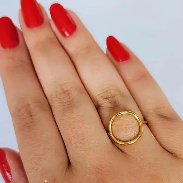 ANEL DOURADO CÍRCULO VAZADO