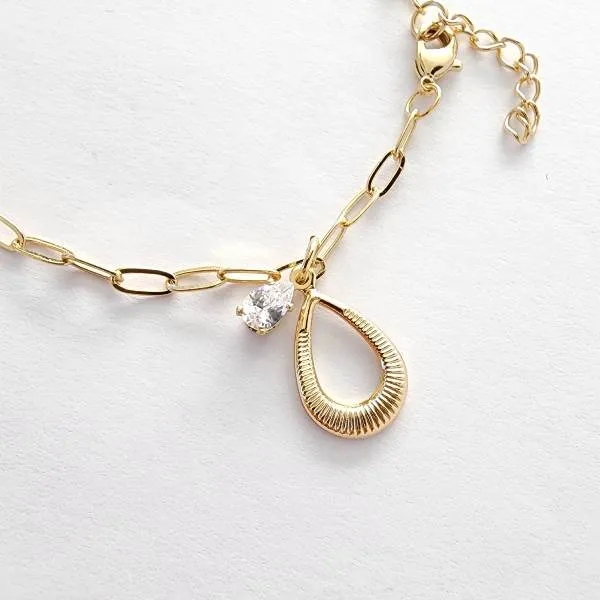 PULSEIRA CARTI PINGENTE GOTA E CORAÇÃO EM ZIRCÔNIA