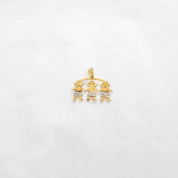 PINGENTE DOURADO TRÊS MENINAS
