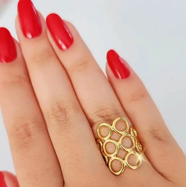 ANEL DOURADO CÍRCULOS