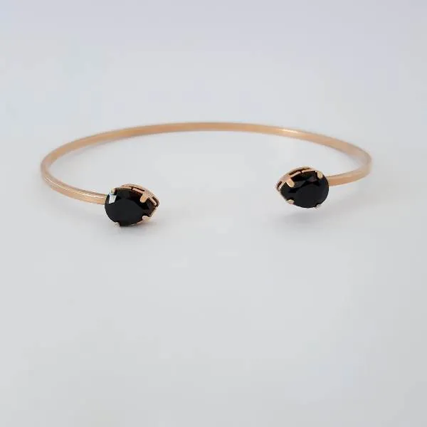 BRACELETE DOURADA ZIRCÔNIAS NEGRAS