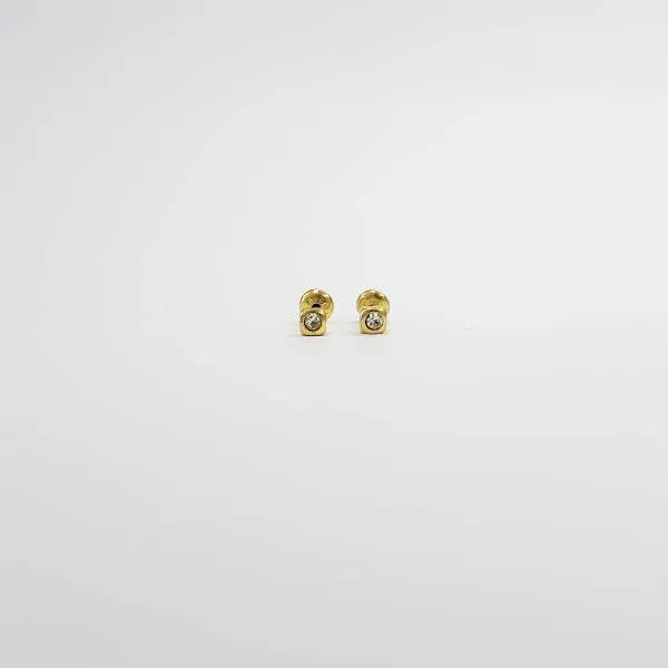 BRINCO DOURADO PONTO DE LUZ CRISTAL TARRAXA BABY
