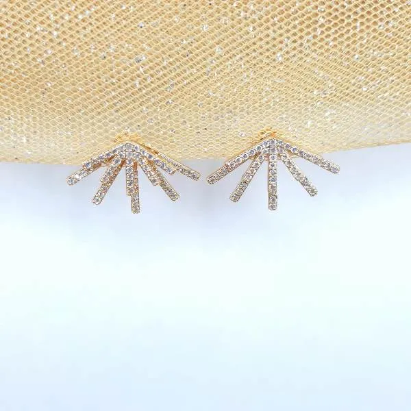 EAR JACKET CRAVEJADO EM MICROZIRCÔNIAS CRISTAL