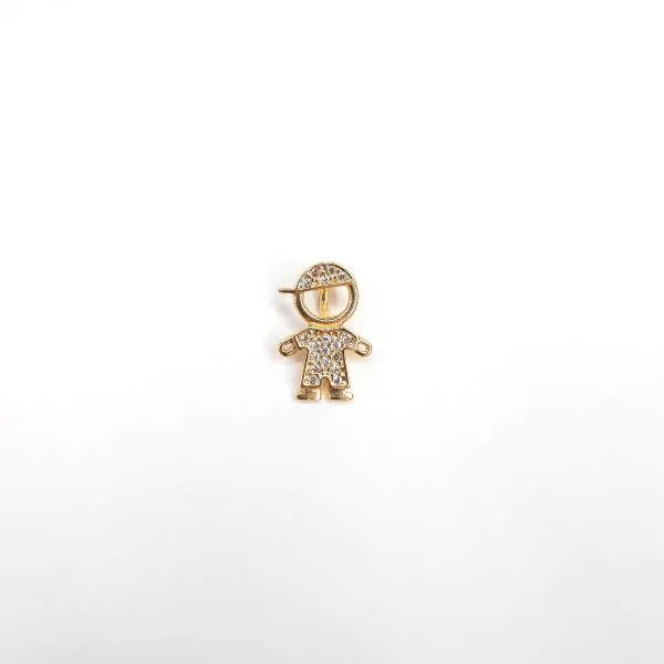 PINGENTE DOURADO MENINO CRAVEJADO MICROZIRCÔNIAS CRISTAL
