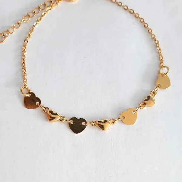 PULSEIRA DOURADA CORAÇÃO