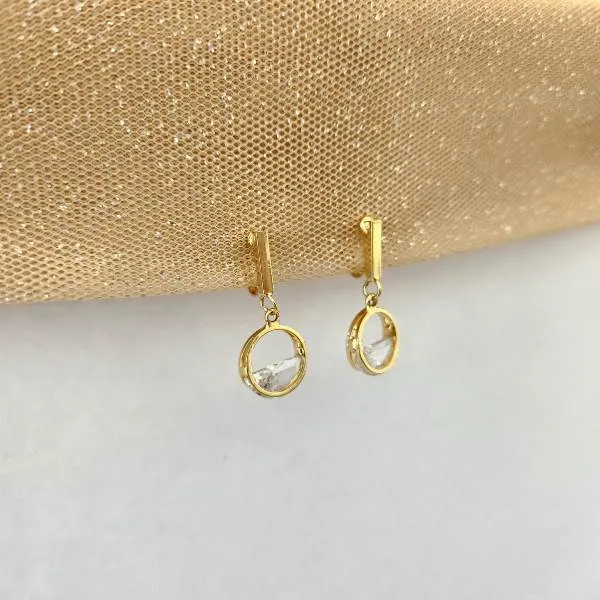 BRINCO DOURADO DE PRESSÃO PEDRA