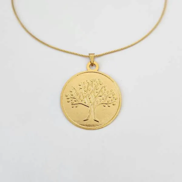 COLAR PINGENTE MEDALHA ÁRVORE DA VIDA