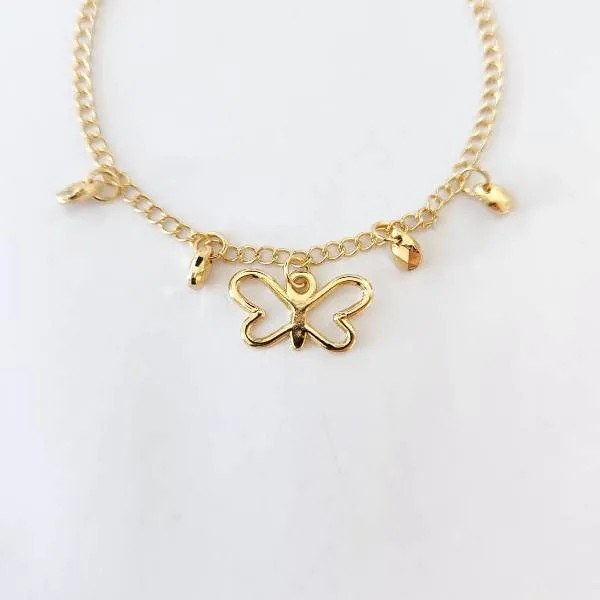PULSEIRA PINGENTES GOTAS E BORBOLETA