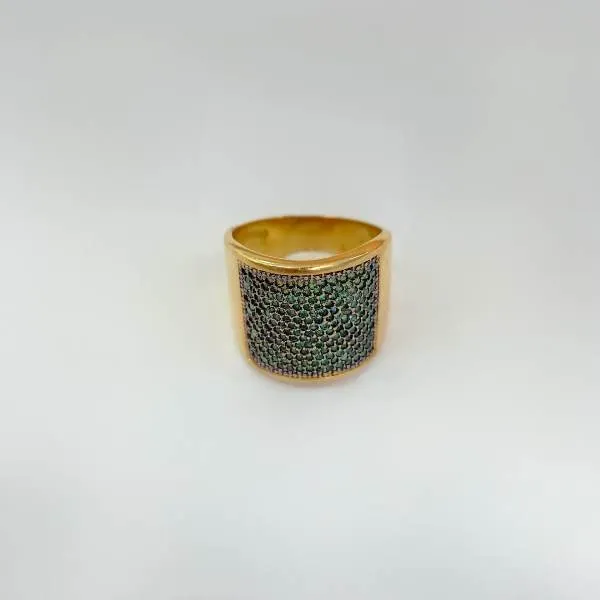 ANEL DOURADO ZIRCÔNIAS VERDES