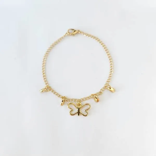 PULSEIRA PINGENTES GOTAS E BORBOLETA