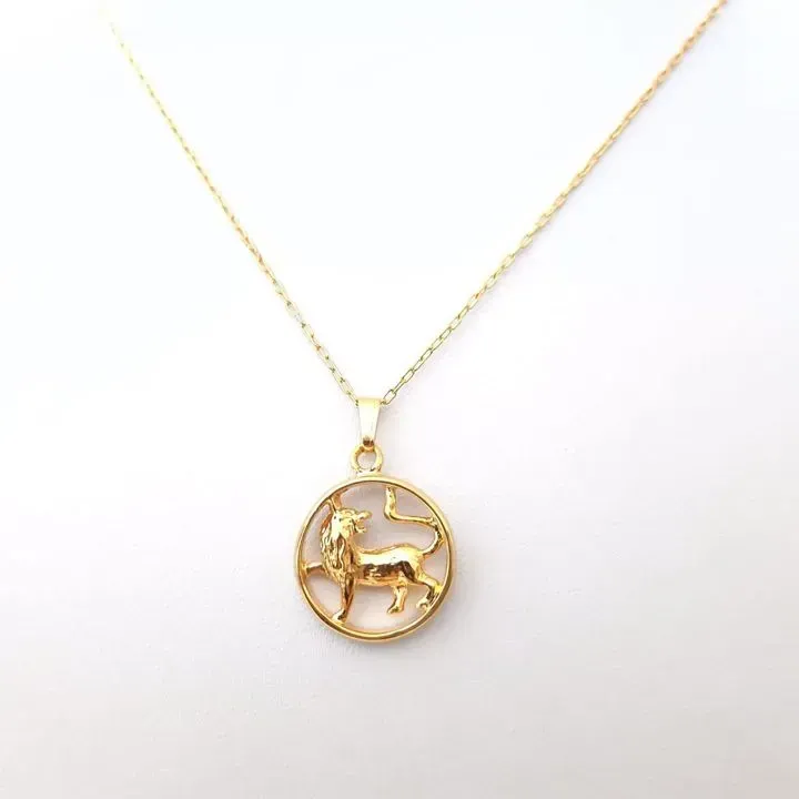 COLAR DOURADO PINGENTE SIGNO LEÃO 41CM