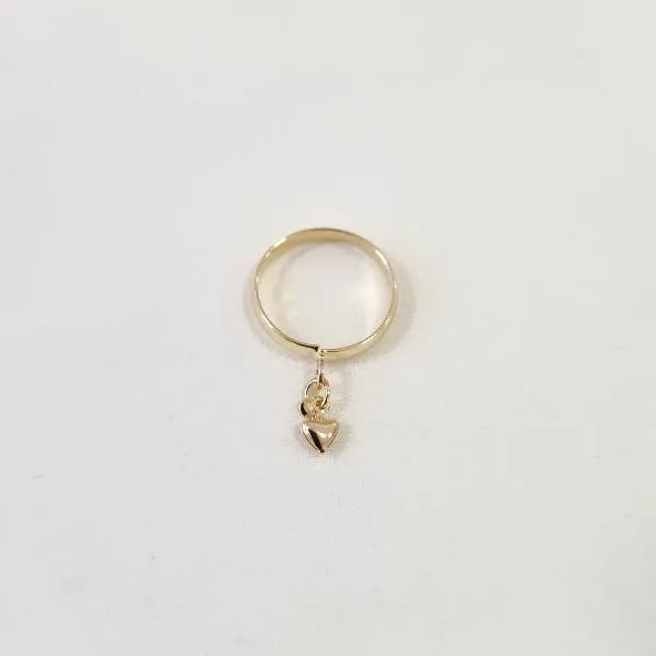 ANEL DOURADO PINGENTE CORAÇÃO