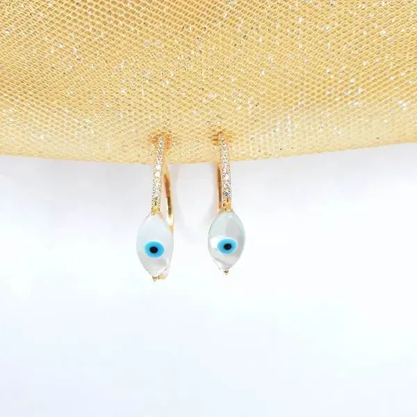 ARGOLA CRAVEJADA COM MICROZIRCÔNIAS CRISTAL DETALHE OLHO GREGO