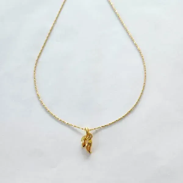 COLAR DOURADO PINGENTE FOLHA 40CM